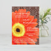 Mooie Elegant Gerber Daisy Wedding Uitnodiging (Staand voorkant)