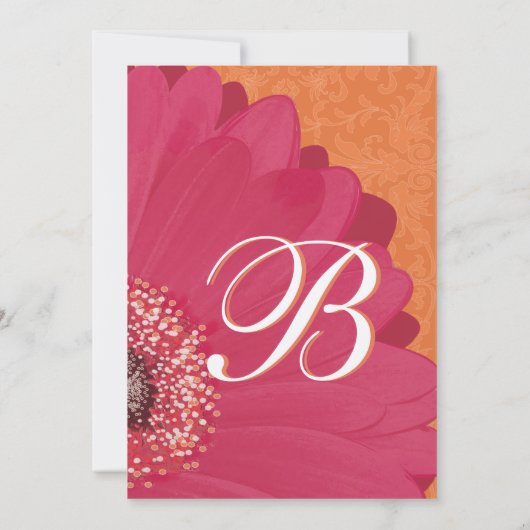 Mooie Elegant Gerber Daisy Wedding Uitnodiging (Achterkant)