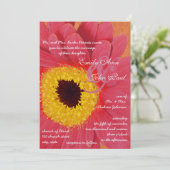 Mooie Elegant Gerber Daisy Wedding Uitnodiging (Staand voorkant)