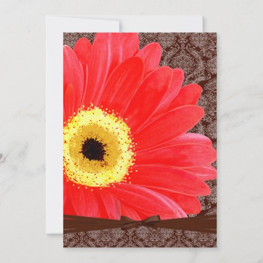 Mooie Elegant Gerber Daisy Wedding Uitnodiging (Achterkant)