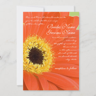 Mooie Elegant Gerber Daisy Wedding Uitnodiging