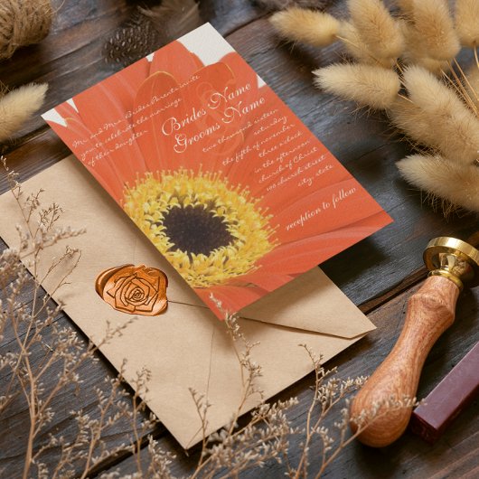 Mooie Elegant Gerber Daisy Wedding Uitnodiging