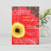 Mooie Elegant Gerber Daisy Wedding Uitnodiging (Staand voorkant)