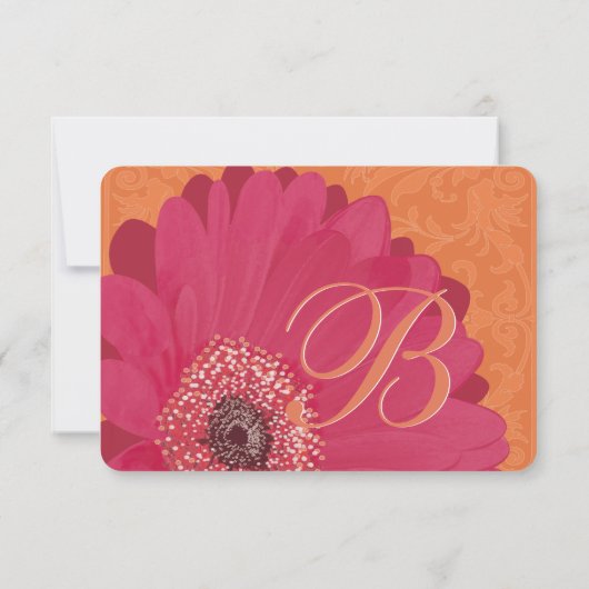 Mooie Elegant Gerber Daisy Wedding Uitnodiging (Achterkant)