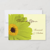 Mooie Elegant Green Gerber Daisy Wedding Bedankkaart (Voorkant)