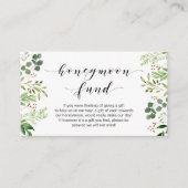 Mooie Elegant Greenery, Black, Honeymoon Fund Informatiekaartje (Voorkant)