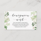 Mooie Elegant Greenery, Black, Honeymoon Wish Informatiekaartje (Voorkant)