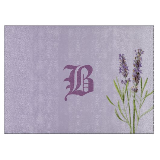 Mooie elegant Lavender Monogram Snijplank (Voorkant)