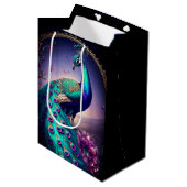 Mooie Elegant Peacock Bird Wildlife Art Medium Cadeauzakje (Voorkant Gekanteld)