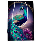 Mooie Elegant Peacock Bird Wildlife Art Medium Cadeauzakje (Voorkant)