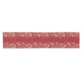 Mooie Elegant Red & Gold Snowflakes Korte Tafelloper (Horizontaal)
