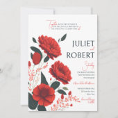 Mooie Elegant Red Poppy Flowers Weddenschap Kaart (Voorkant)