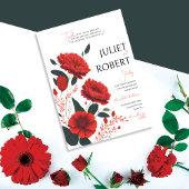 Mooie Elegant Red Poppy Flowers Weddenschap Kaart