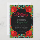 Mooie Elegant Red Roses Birthday Party nodigt uit Kaart (Voorkant)