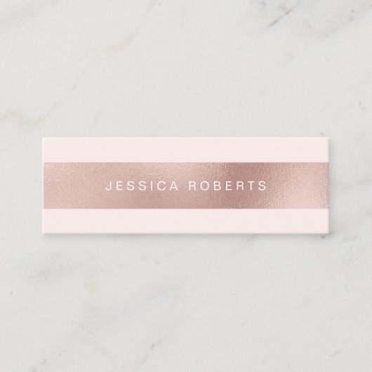 Mooie Elegant Roos Gold Blush Pink Mini Visitekaartje (Voorkant)