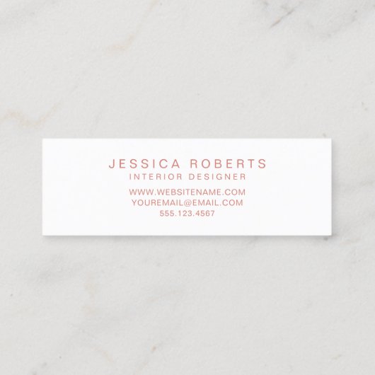 Mooie Elegant Roos Gold Blush Pink Mini Visitekaartje (Achterkant)