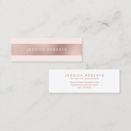 Mooie Elegant Roos Gold Blush Pink Mini Visitekaartje (Voorkant / Achterkant)
