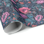 Mooie Elegant roze  Floral Cadeaupapier (Rol Hoek)