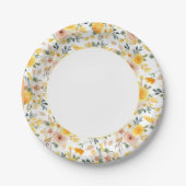 Mooie elegant Yellow Sunshine floral Papieren Bordje (Voorkant)