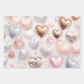 Mooie elegante 3D harten Inpakpapier Vel (Voorkant 3)