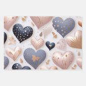 Mooie elegante 3D harten Inpakpapier Vel (Voorkant 2)