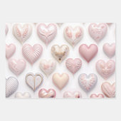 Mooie elegante 3D harten Inpakpapier Vel (Voorkant 3)