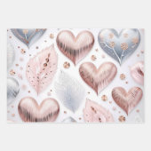 Mooie elegante 3D harten Inpakpapier Vel (Voorkant 2)