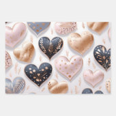 Mooie elegante 3D harten Inpakpapier Vel (Voorkant 3)