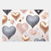 Mooie elegante 3D harten Inpakpapier Vel (Voorkant 2)