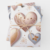 Mooie elegante 3D harten Inpakpapier Vel (In situ)