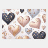 Mooie elegante 3D harten Inpakpapier Vel (Voorkant)