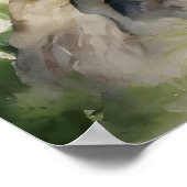 Mooie Elegante Blauwe Groene Peacock Fine Art Poster (Hoek)