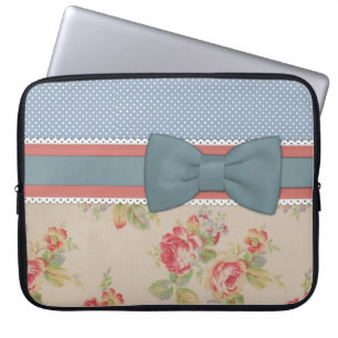 Mooie, elegante  bloemen boog laptop sleeve
