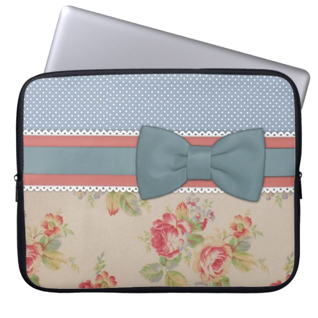 Mooie, elegante  bloemen boog laptop sleeve (Voorkant)