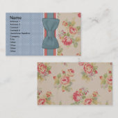 Mooie, elegante  bloemen boog visitekaartje (Voorkant / Achterkant)
