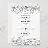 Mooie elegante bloemen bruiloft uitnodiging (Voorkant)