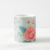 Mooie elegante bloemen koffiemok (Center)