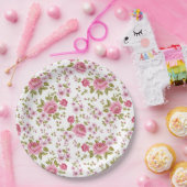 Mooie elegante bloemen rozen papieren bordje (Feest)