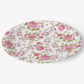 Mooie elegante bloemen rozen papieren bordje (Gekanteld)