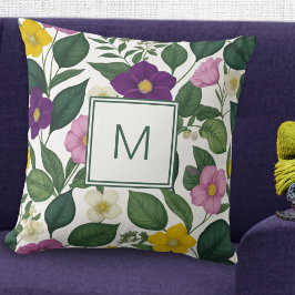 Mooie Elegante Bloemendruk Lente Bloemen Kussen