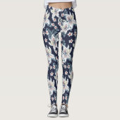 Mooie elegante bloemenprint leggings (Voorkant)