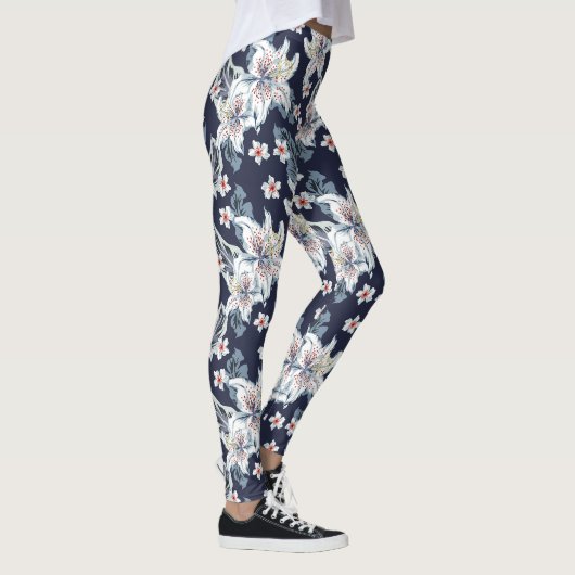Mooie elegante bloemenprint leggings (Rechts)