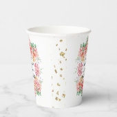 Mooie Elegante Bloemige Bruiloftsshower Papieren B Papieren Bekers (Rechts)