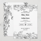 mooie elegante bloemige trouwkaart kaart (Voorkant / Achterkant)