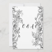 mooie elegante bloemige trouwuitnodiging kaart (Achterkant)