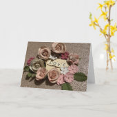 Mooie elegante bloemliefde en glitter kaart (Gele Bloem)