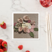 Mooie elegante bloemliefde en glitter servet (Insitu)