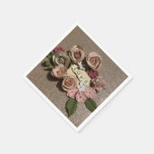 Mooie elegante bloemliefde en glitter servet (Hoek)