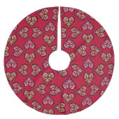 Mooie & Elegante Boho Harten Rood Vintage Patroon Kerstboom Rok (Voorkant)