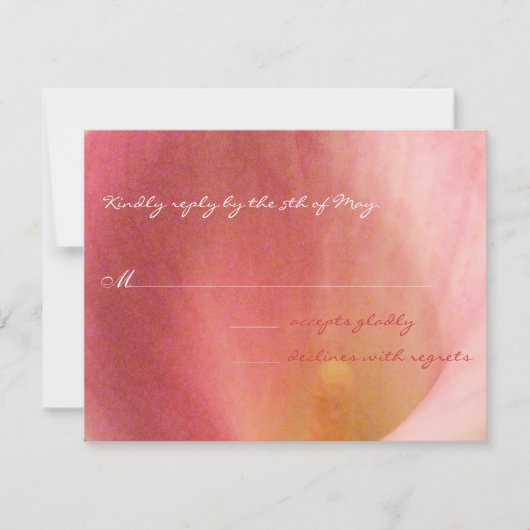 Mooie Elegante Cala Lily bruiloft RSVP (Voorkant)